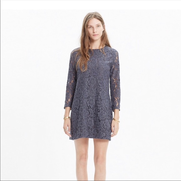 Madewell Dresses & Skirts - Madewell gray lace dress size 12